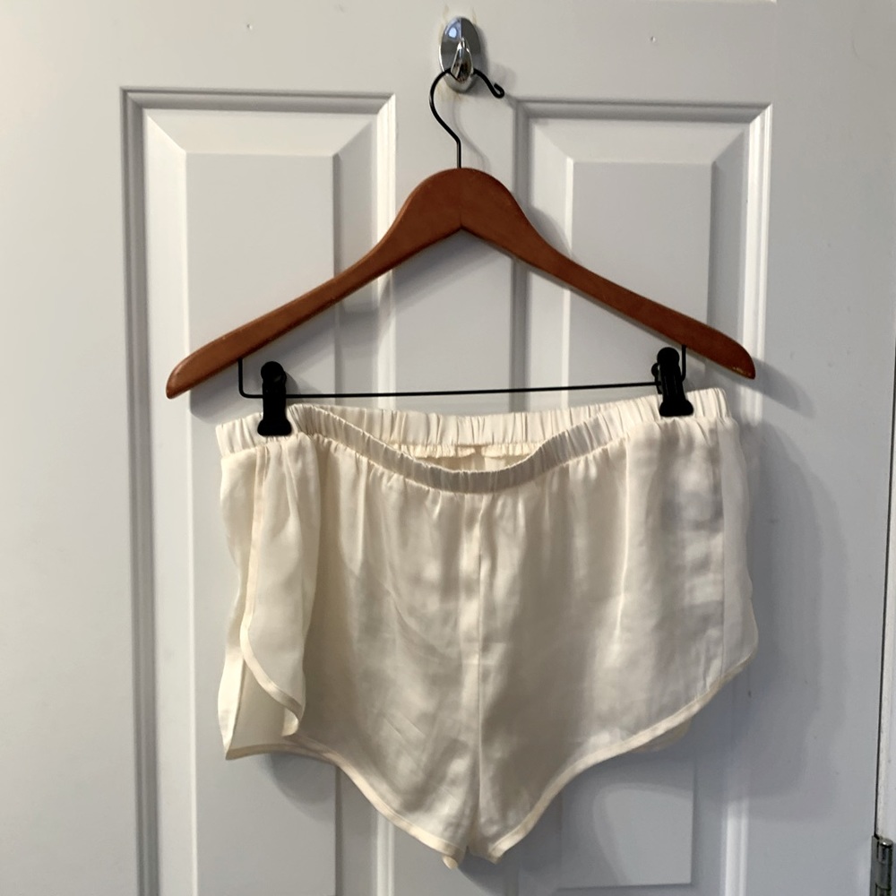 Size Medium White Silky Pajama Shorts